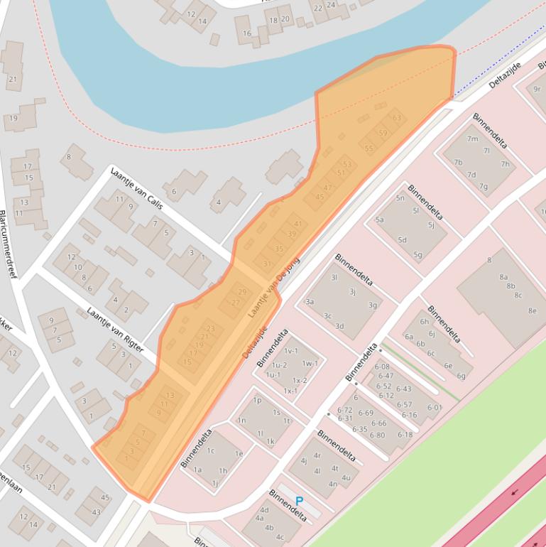 Kaart van postcodegebied 1261DZ.