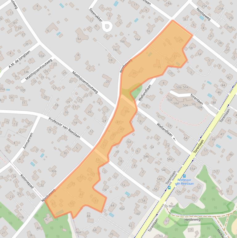 Kaart van postcodegebied 1261EB.