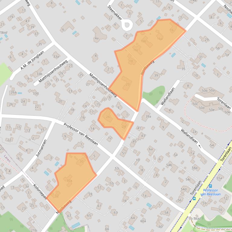 Kaart van postcodegebied 1261ED.