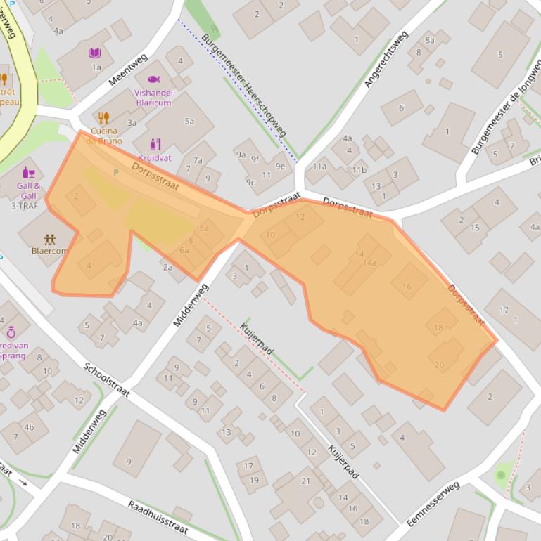 Kaart van postcodegebied 1261ET.