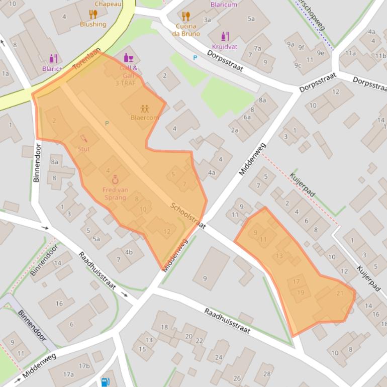 Kaart van postcodegebied 1261EV.