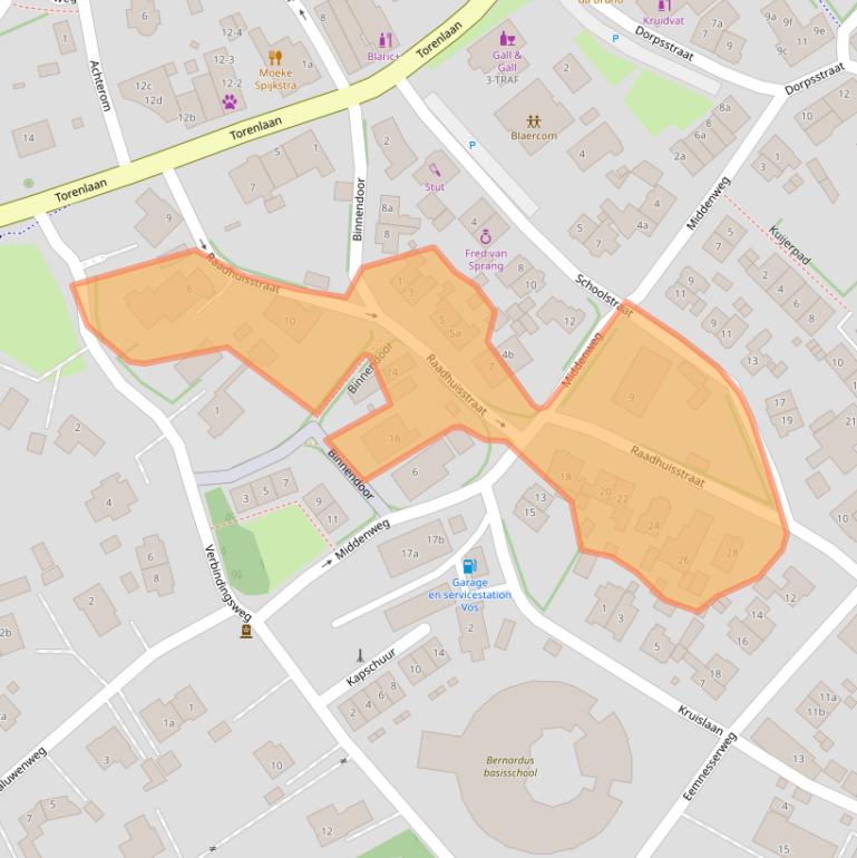 Kaart van postcodegebied 1261EW.