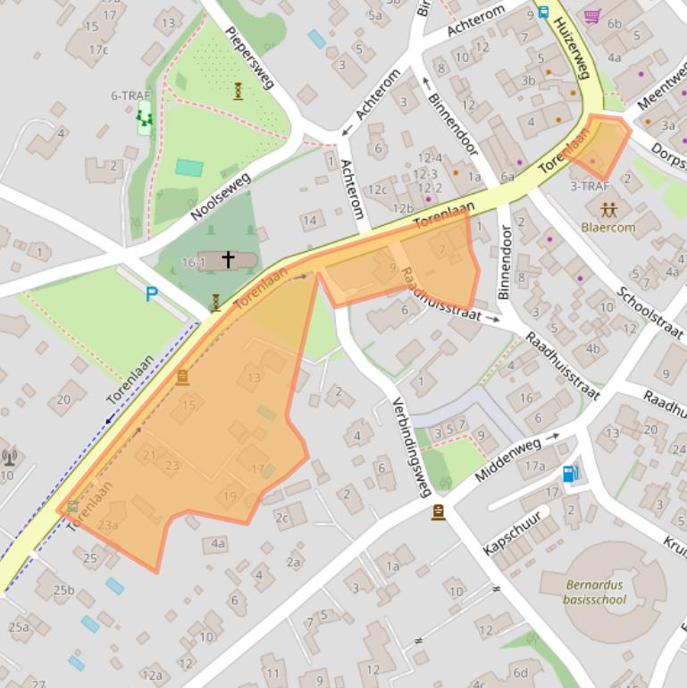 Kaart van postcodegebied 1261GA.