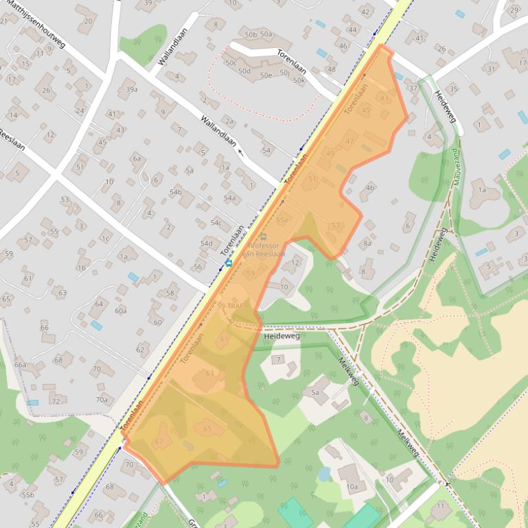 Kaart van postcodegebied 1261GC.