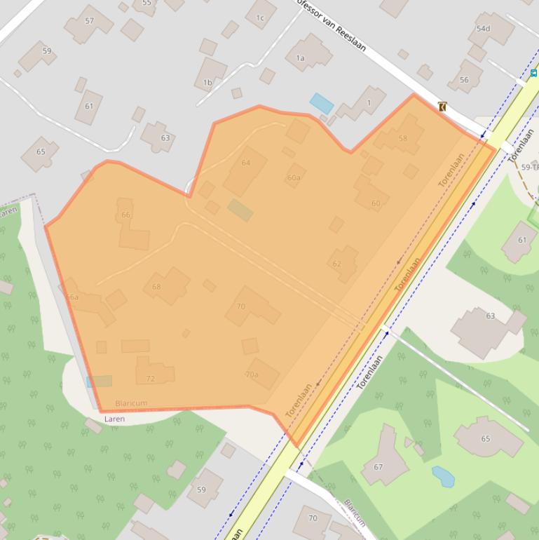 Kaart van postcodegebied 1261GG.