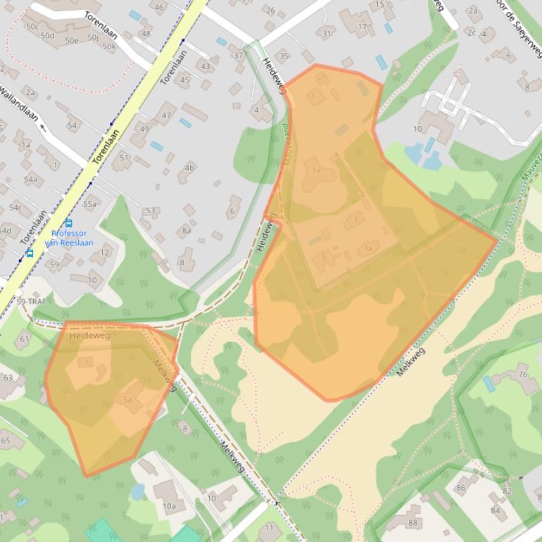 Kaart van postcodegebied 1261GP.