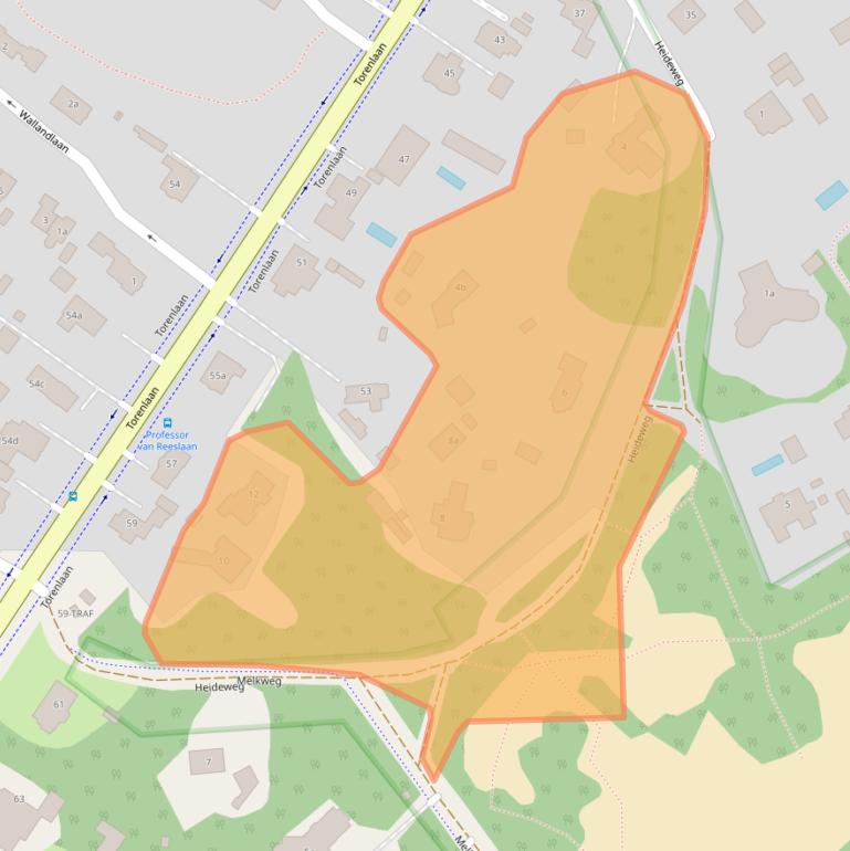 Kaart van postcodegebied 1261GR.