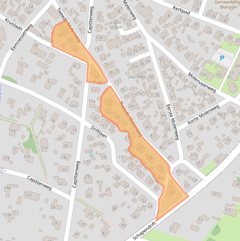 Kaart van postcodegebied 1261HC.