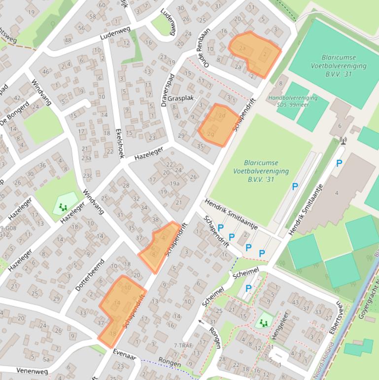 Kaart van postcodegebied 1261HL.