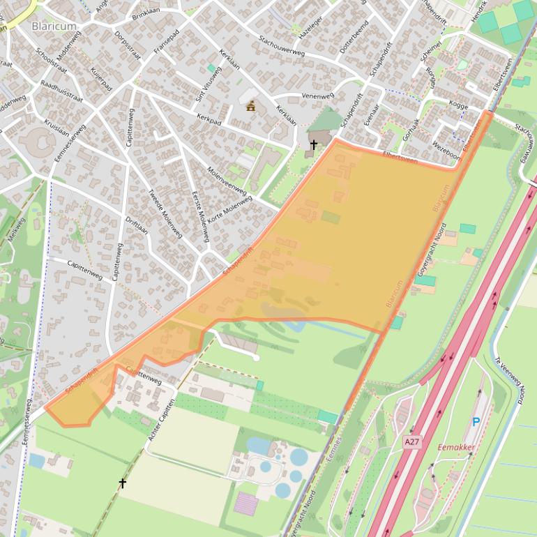 Kaart van postcodegebied 1261HM.