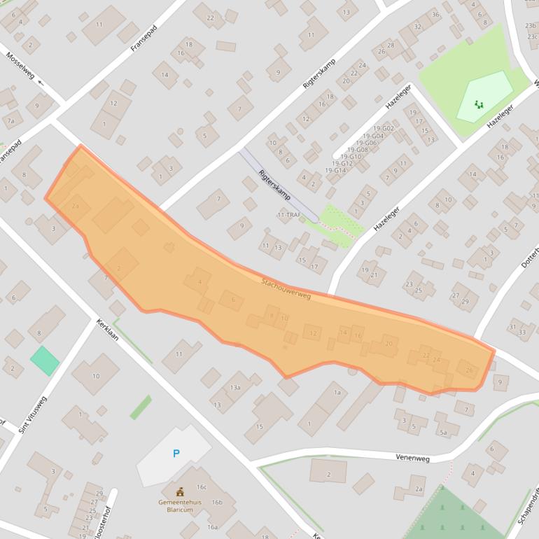 Kaart van postcodegebied 1261HW.