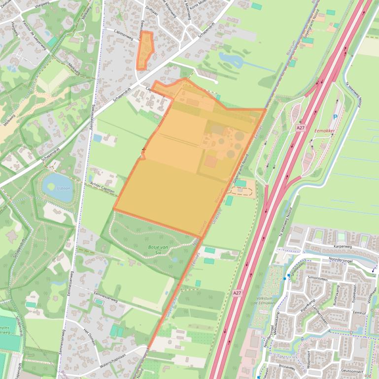 Kaart van postcodegebied 1261JL.