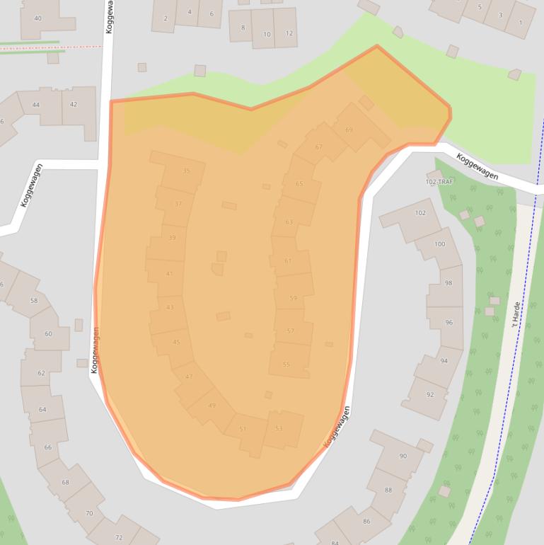 Kaart van postcodegebied 1261KB.