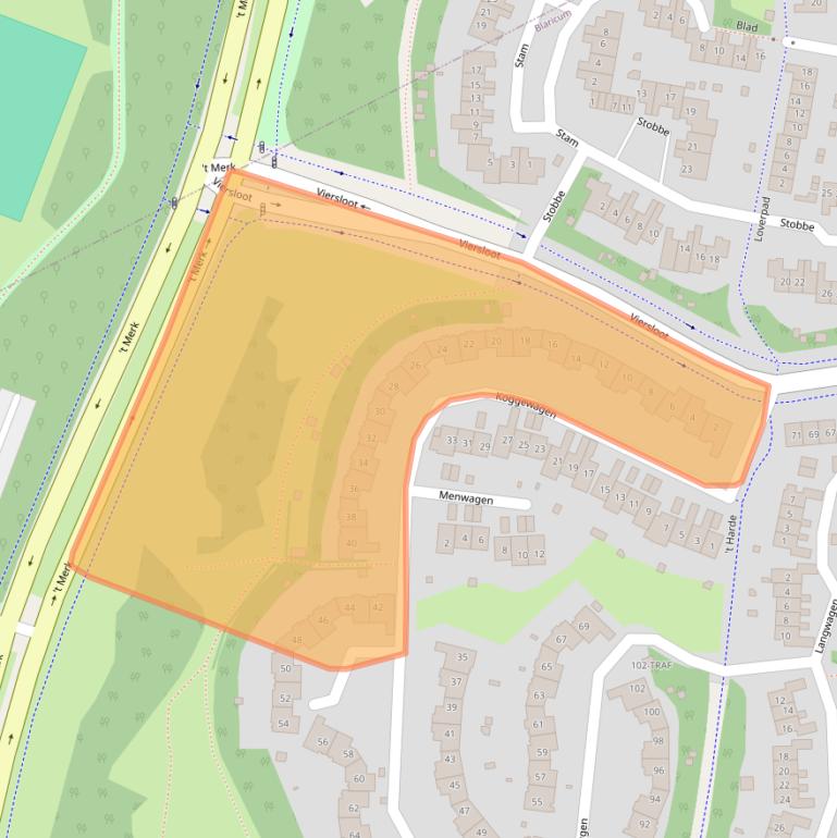 Kaart van postcodegebied 1261KC.