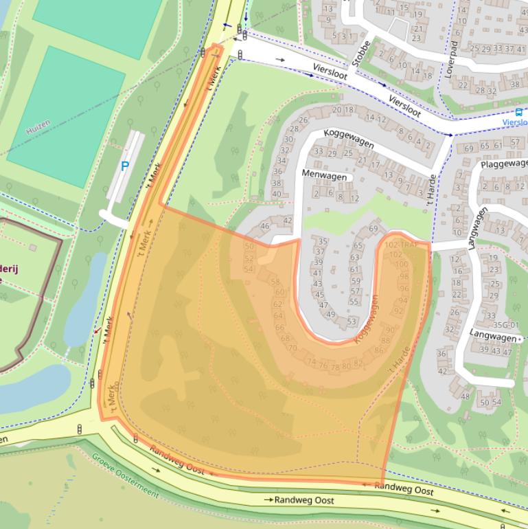 Kaart van postcodegebied 1261KD.