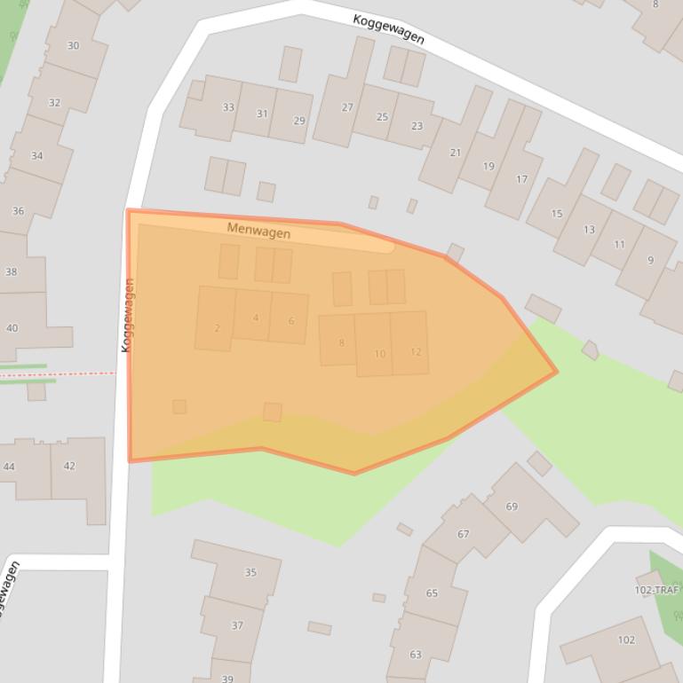 Kaart van postcodegebied 1261KE.