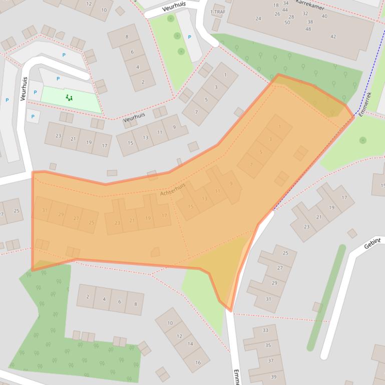 Kaart van postcodegebied 1261KP.