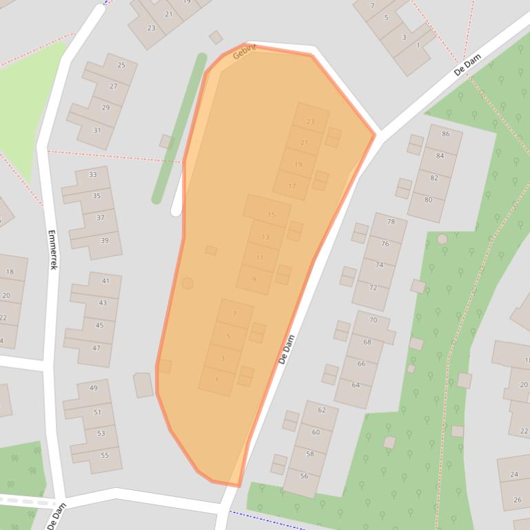 Kaart van postcodegebied 1261KR.