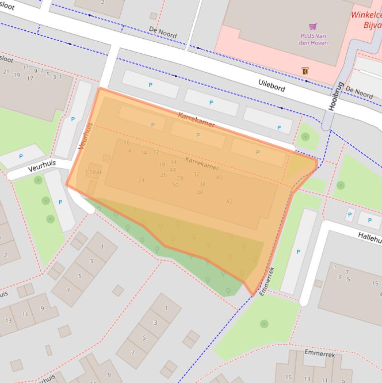 Kaart van postcodegebied 1261LN.