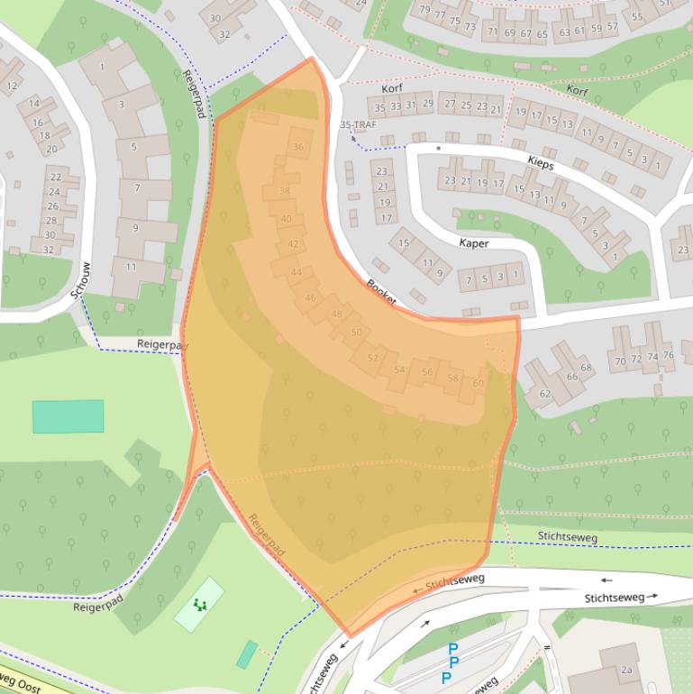 Kaart van postcodegebied 1261LT.