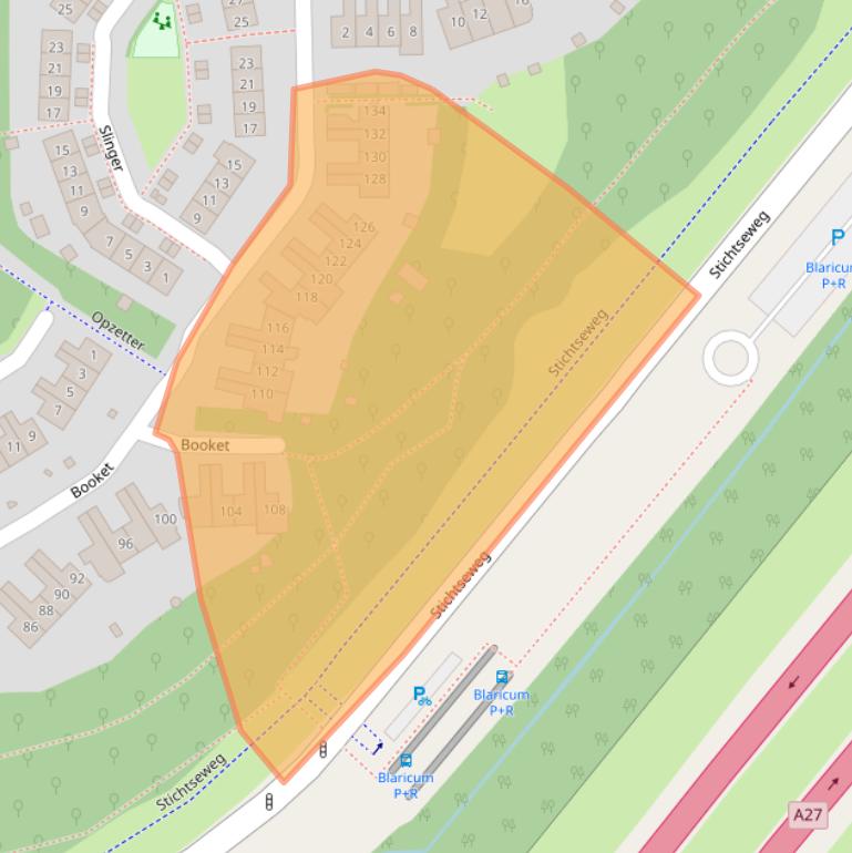 Kaart van postcodegebied 1261LW.