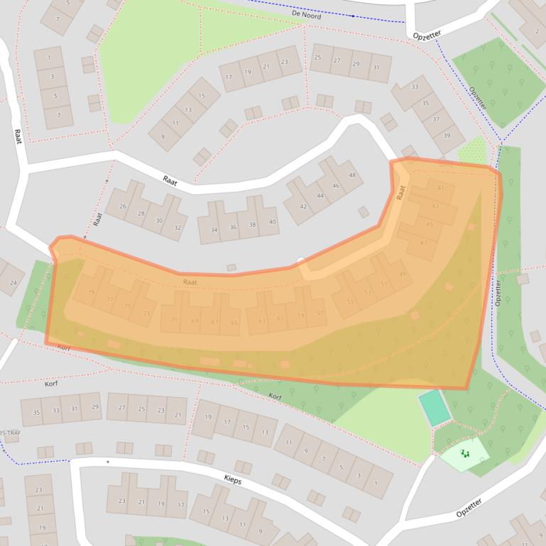 Kaart van postcodegebied 1261LZ.