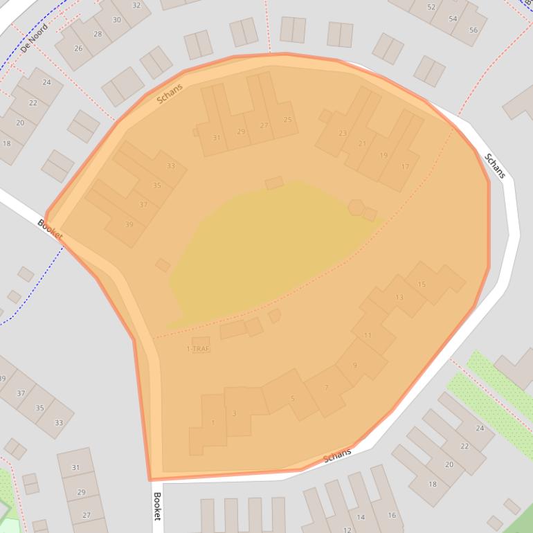 Kaart van postcodegebied 1261MJ.
