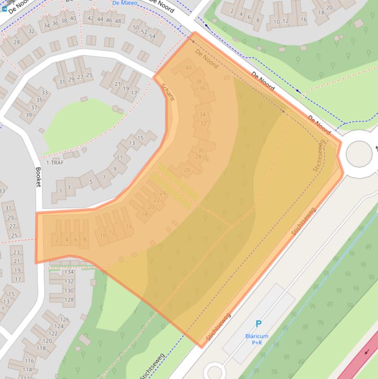 Kaart van postcodegebied 1261MK.