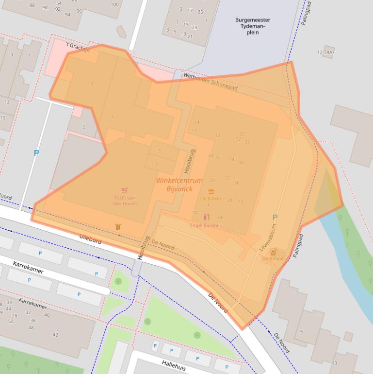 Kaart van postcodegebied 1261MV.