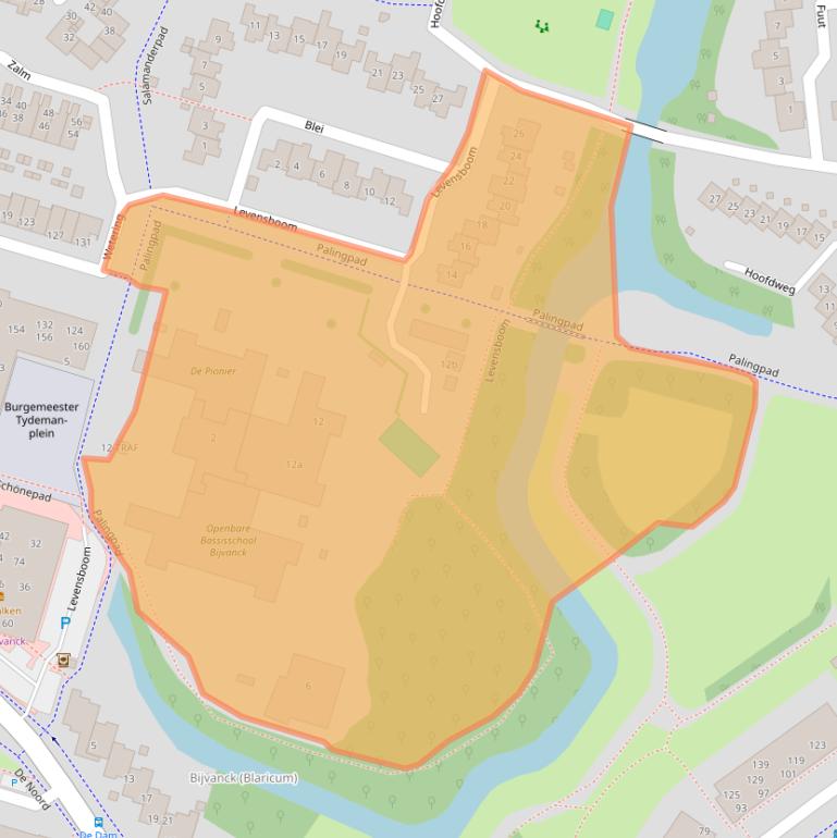 Kaart van postcodegebied 1261MX.