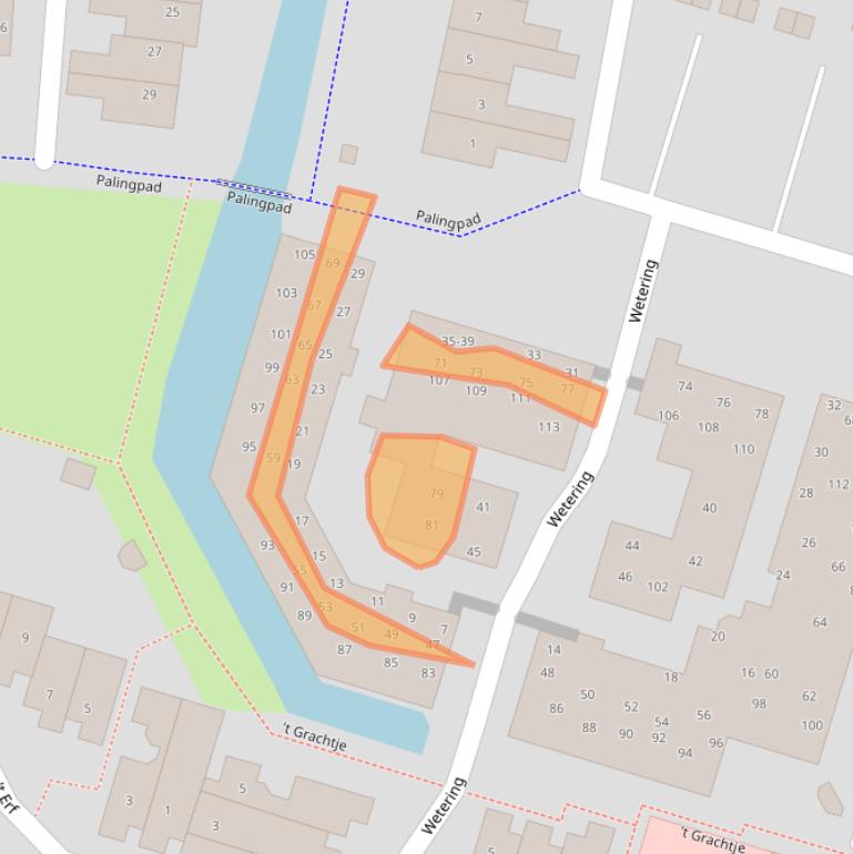 Kaart van postcodegebied 1261NE.