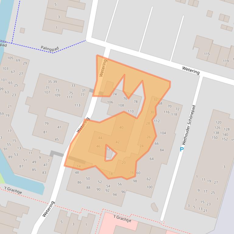 Kaart van postcodegebied 1261NH.