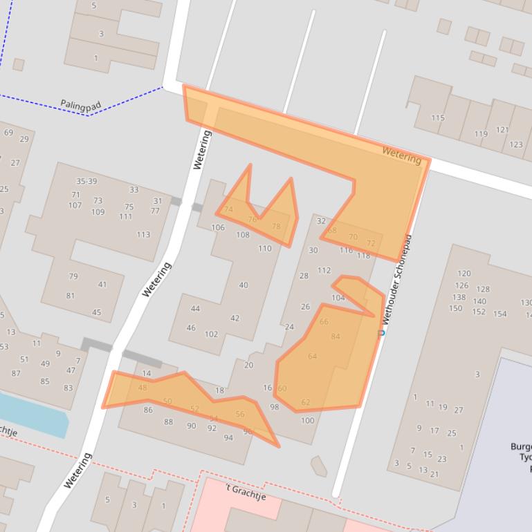 Kaart van postcodegebied 1261NJ.