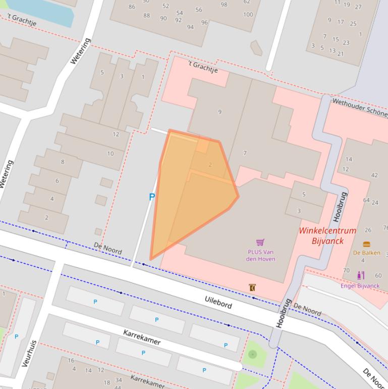 Kaart van postcodegebied 1261NL.