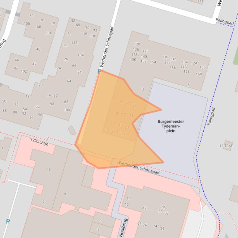 Kaart van postcodegebied 1261NM.