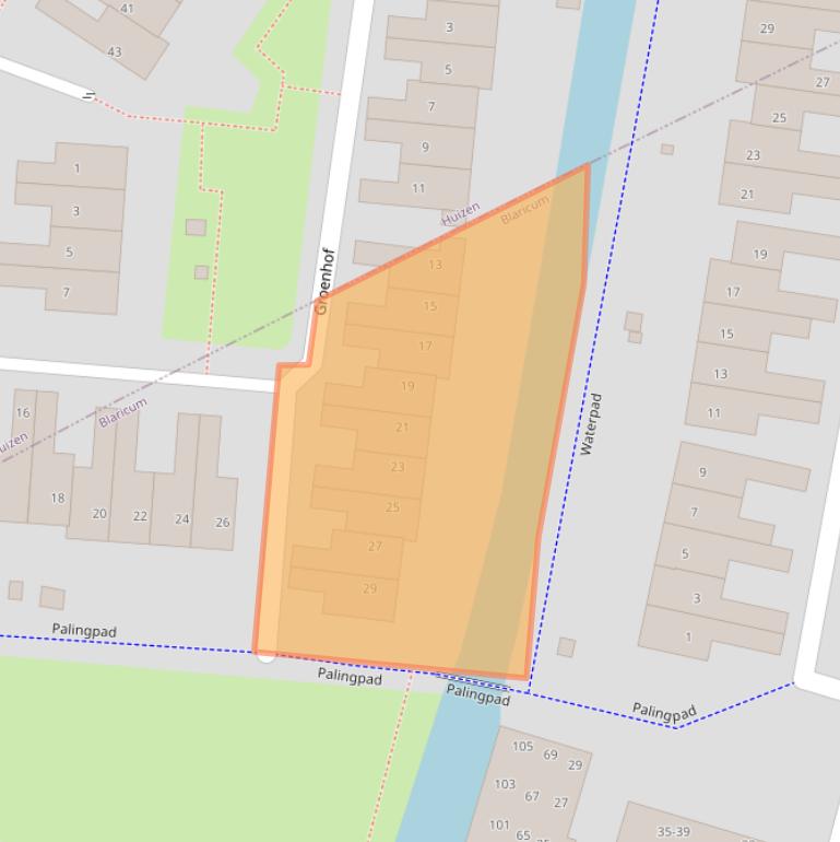 Kaart van postcodegebied 1261NP.