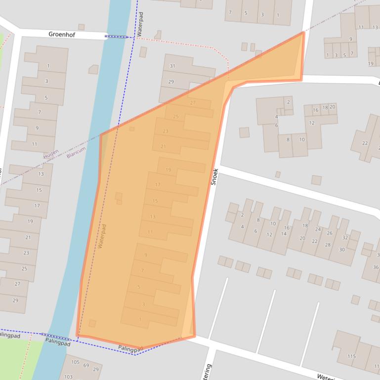 Kaart van postcodegebied 1261PA.