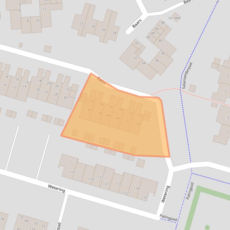 Kaart van postcodegebied 1261PC.