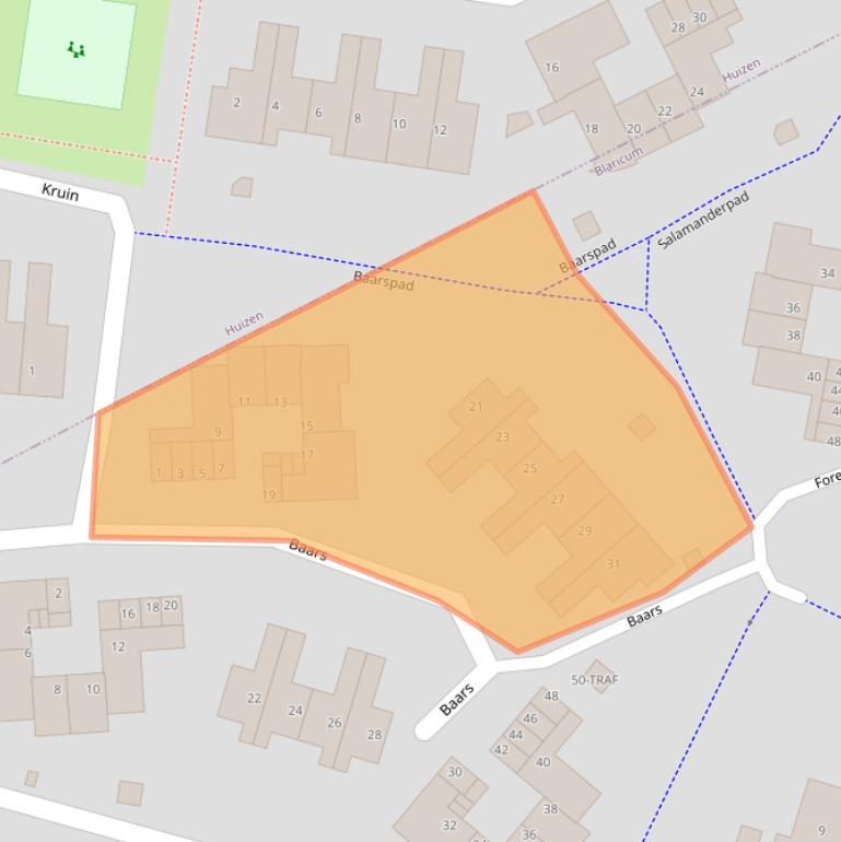 Kaart van postcodegebied 1261PD.