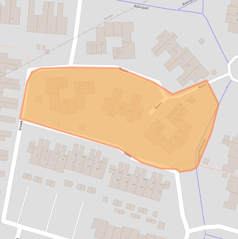 Kaart van postcodegebied 1261PE.