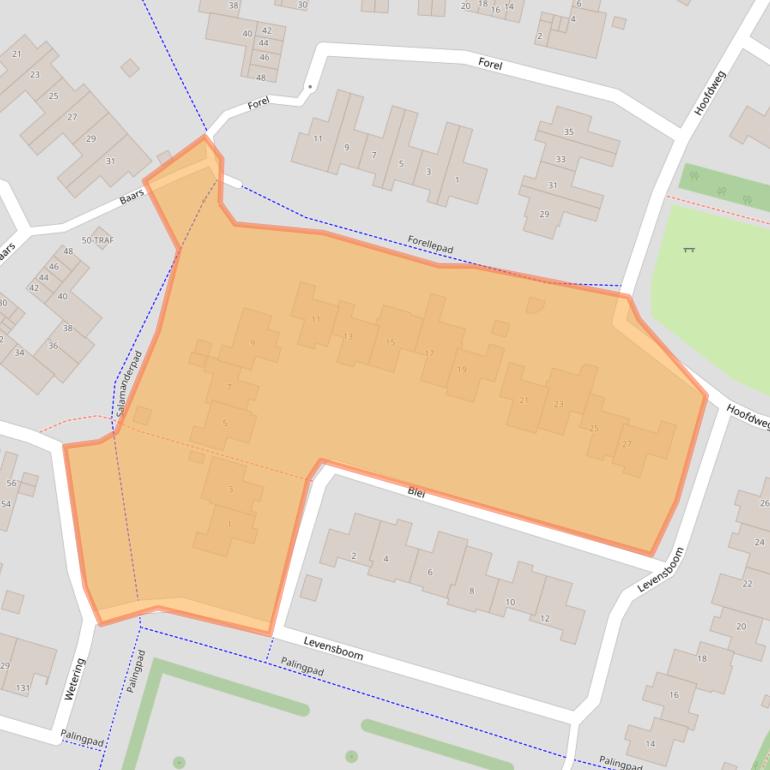 Kaart van postcodegebied 1261PG.