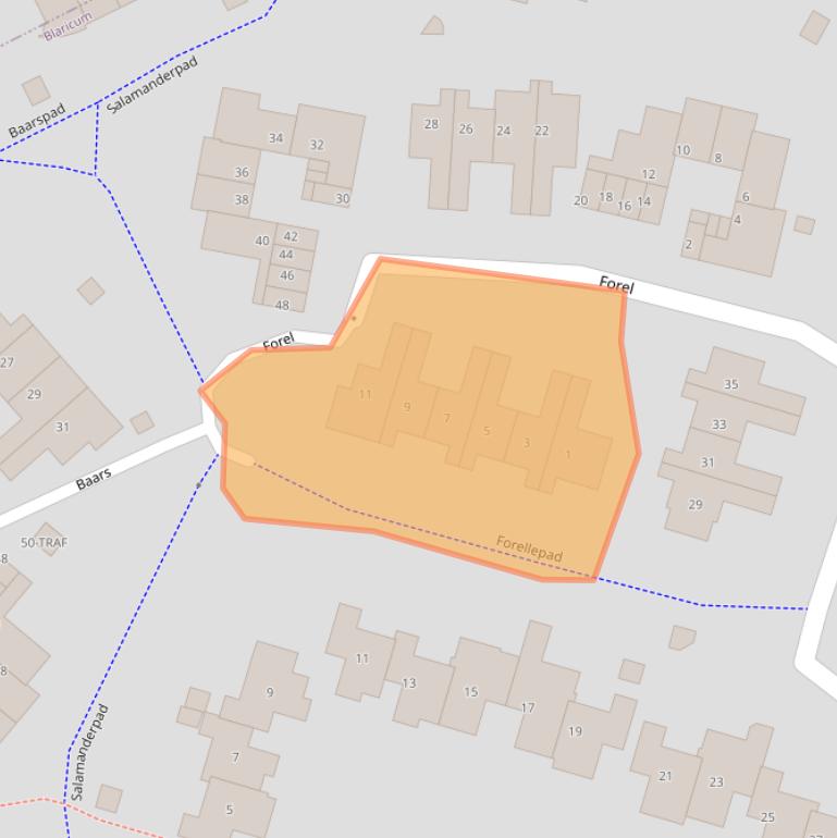 Kaart van postcodegebied 1261PJ.