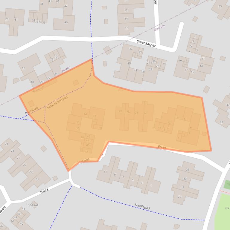Kaart van postcodegebied 1261PK.