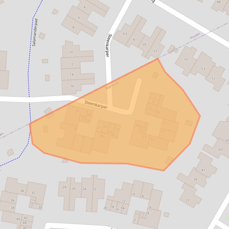 Kaart van postcodegebied 1261PL.