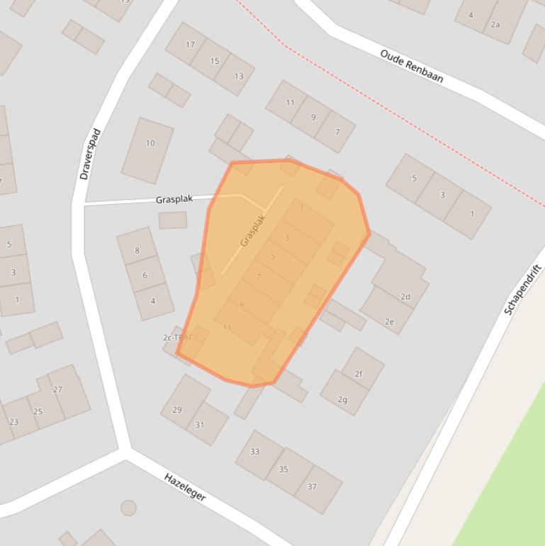 Kaart van postcodegebied 1261RC.