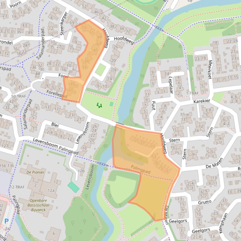 Kaart van postcodegebied 1261RG.