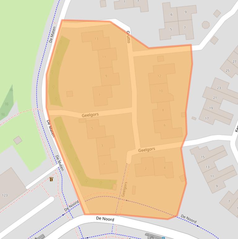 Kaart van postcodegebied 1261SE.