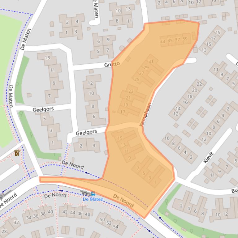 Kaart van postcodegebied 1261SG.