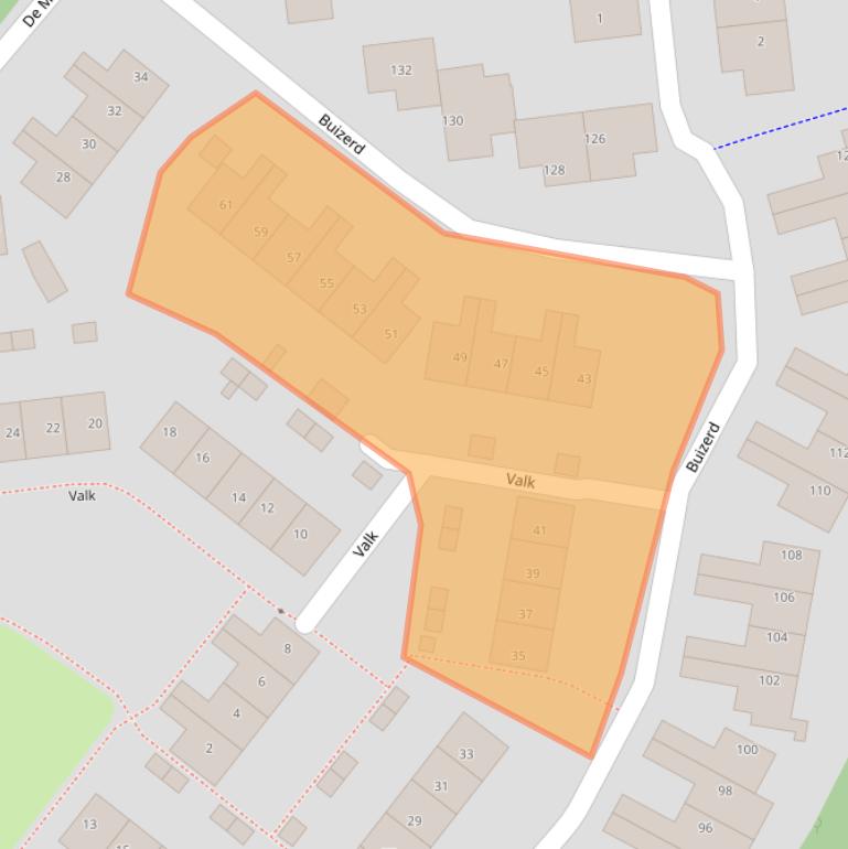 Kaart van postcodegebied 1261SP.