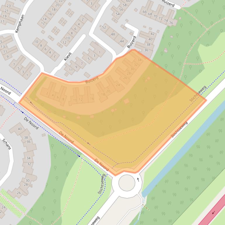 Kaart van postcodegebied 1261SR.